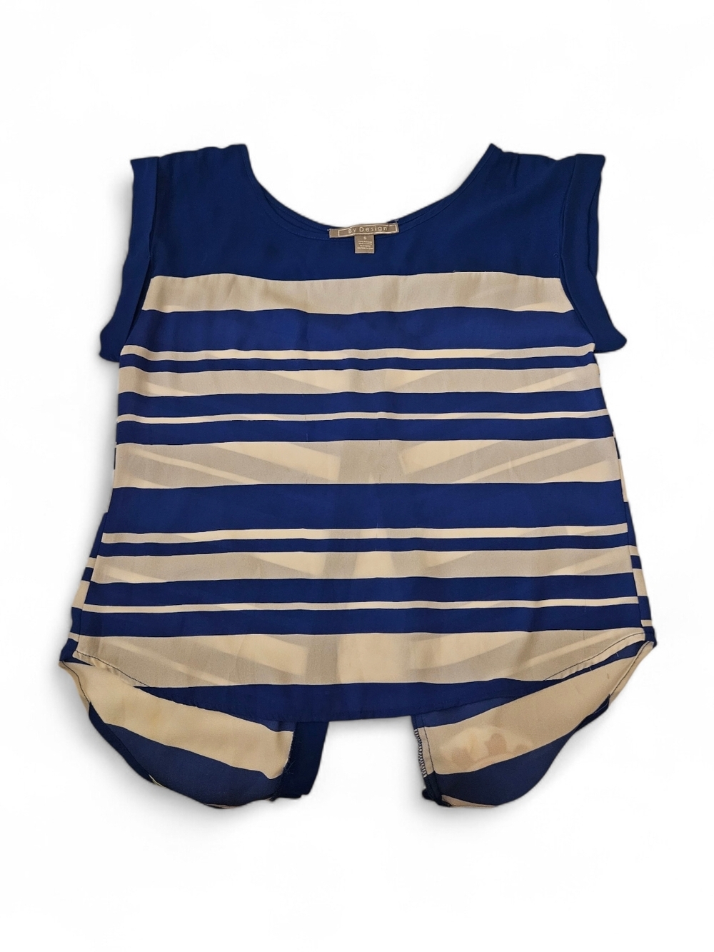 Striped Blue and White Boatneck Top